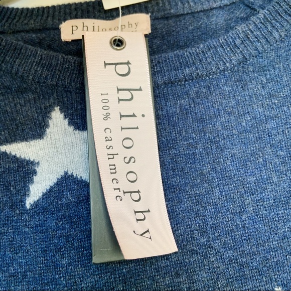 NWT Philosophy 100% Cashmere Star Sweater - Picture 7 of 9